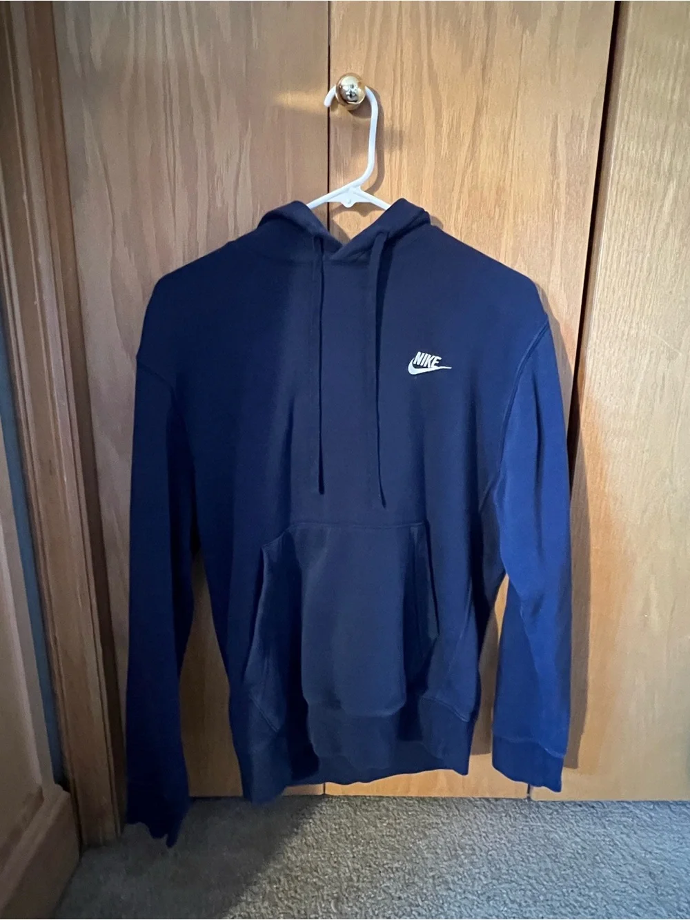Nike Navy Pullover Hoodie with White Logo
